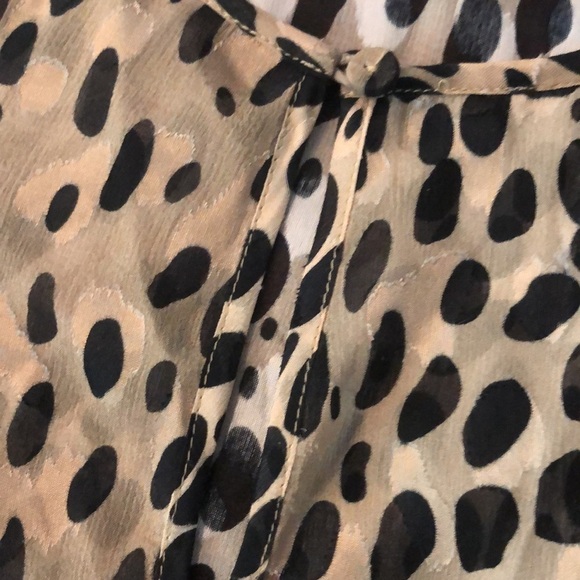 Rebecca Taylor Pebbled Leopard Silk Blend Top XS - Picture 5 of 6